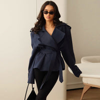 Fashion Waist-Controlled Long-Sleeved Coat