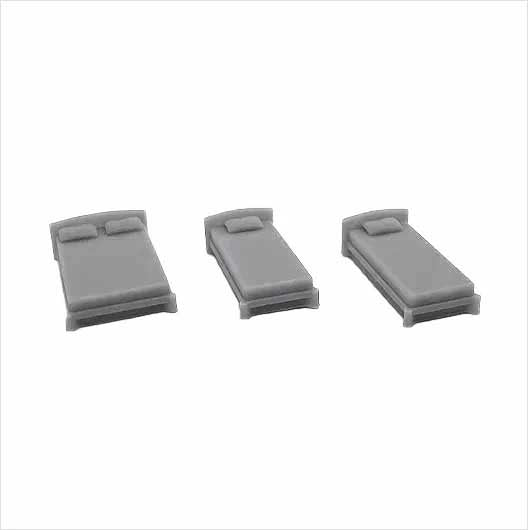 OO Scale | Ready to Paint | Double / Single Bed - Style 1 (3 pack)