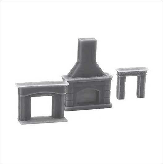 OO Scale | Ready to Paint | Fireplace Set (3 pack)