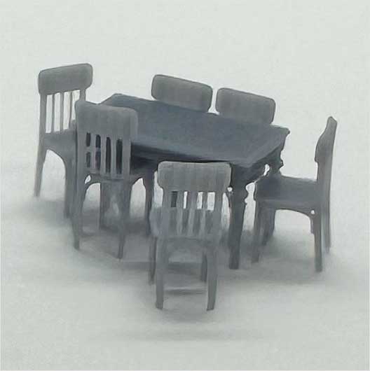 OO Scale | Ready to Paint | Table and Chairs - Style 2 (7 pieces)