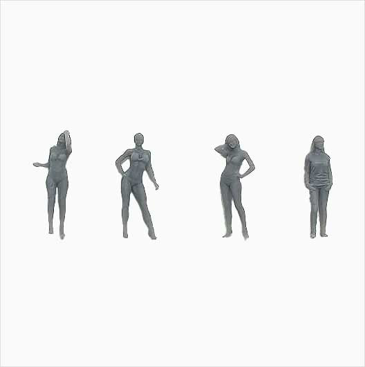 OO Scale | Ready to Paint | Women - Pack 7 (4 pack)