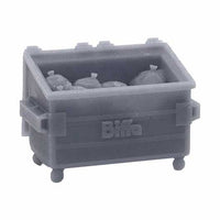 OO Scale | Ready to Paint | 1100 Litre Four Wheel Bin with Open Lids