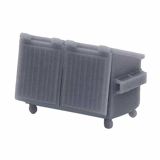 OO Scale | Ready to Paint | 1100 Litre Four Wheel Bin with Open Lids