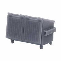OO Scale | Ready to Paint | 1100 Litre Four Wheel Bin with Open Lids