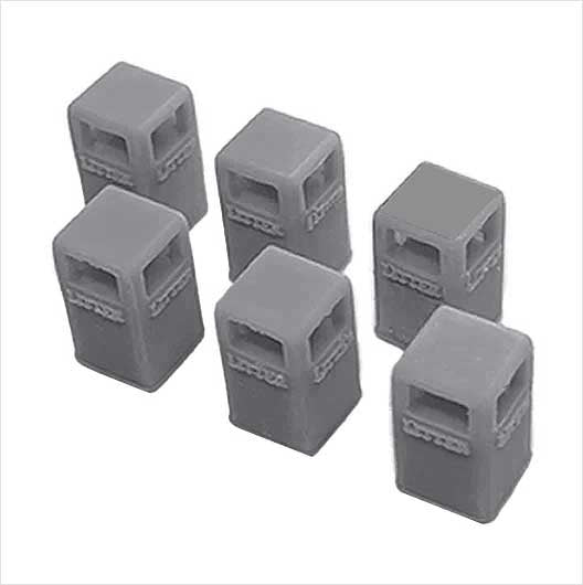 OO Scale | Ready to Paint | Civic Litter Bin - Style 3 (6 pack)