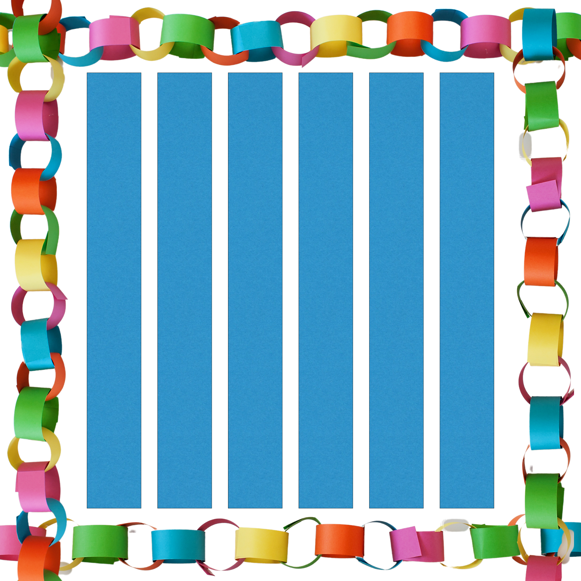 Ocean Blue Paper Chain Card Strips. 5 Meter / 16 Feet Long. Wedding Party Decor