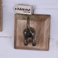 Odhari Dog Tail Hooks - Set of 2 Antique Silver & Gold Wall Decor