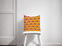 Orange and Yellow Geometric Arches Design Cushion, Throw Pillow