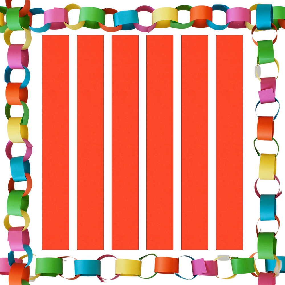 Orange Paper Chain Card Strips. 5 Meter / 16 Feet Long. Wedding Party Decor