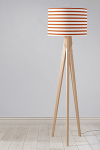 Orange and White Geometric Striped Lampshade, Ceiling or Table Lamp Shade