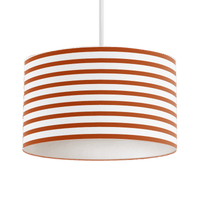 Orange and White Geometric Striped Lampshade, Ceiling or Table Lamp Shade