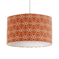 Orange and White Geometric Semi-Circle Design Lampshade, Ceiling or Table Lamp Shade