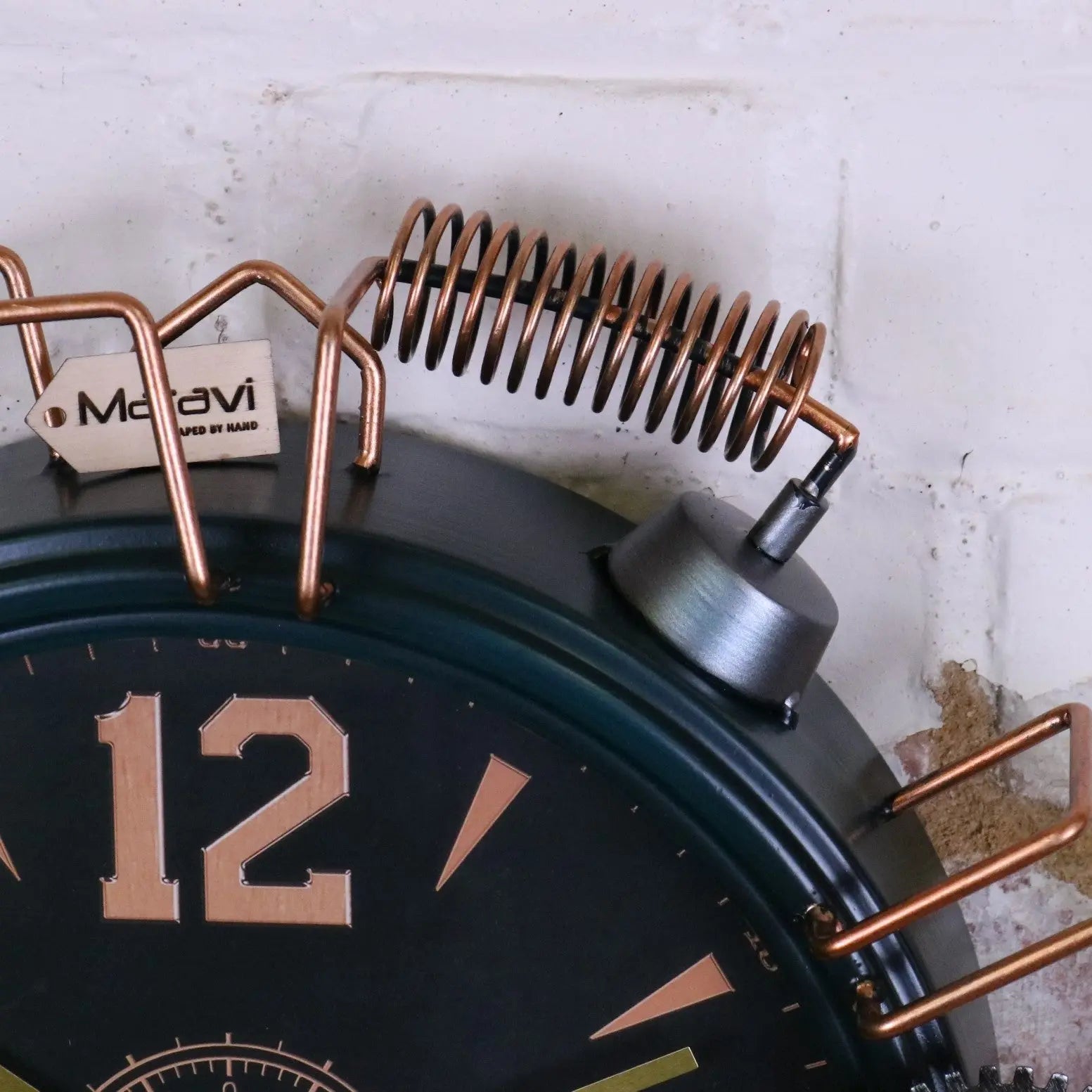 Orika Industrial Steampunk Wall Clock with Copper Accents