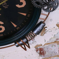 Orika Industrial Steampunk Wall Clock with Copper Accents