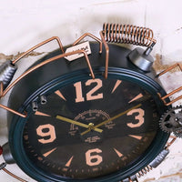 Orika Industrial Steampunk Wall Clock with Copper Accents