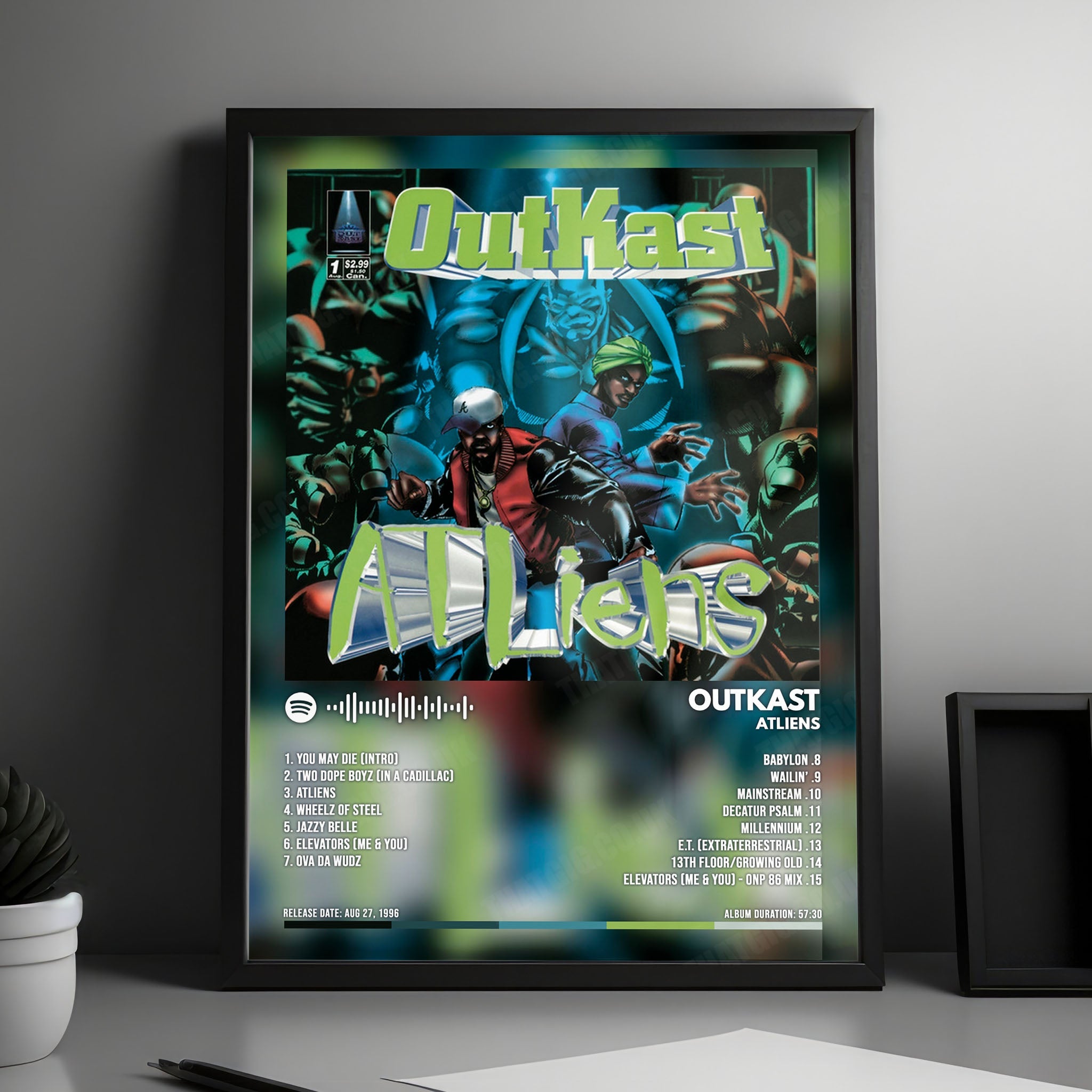 OutKast "ATLiens" Album Cover Poster - with Complete Tracklist