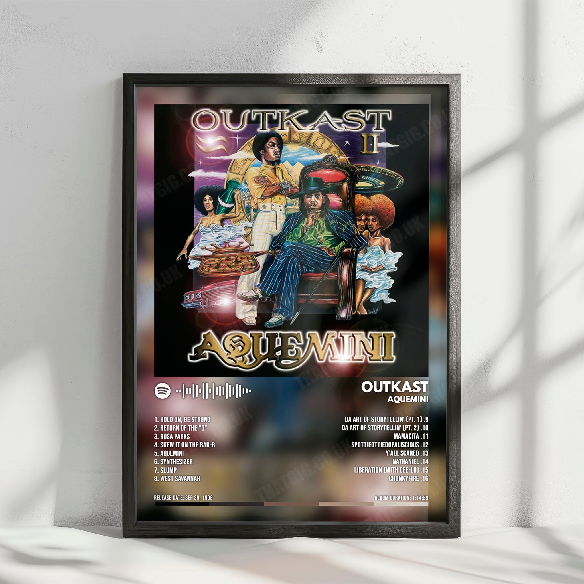 OutKast "Aquemini" Album Cover Poster - with Complete Tracklist
