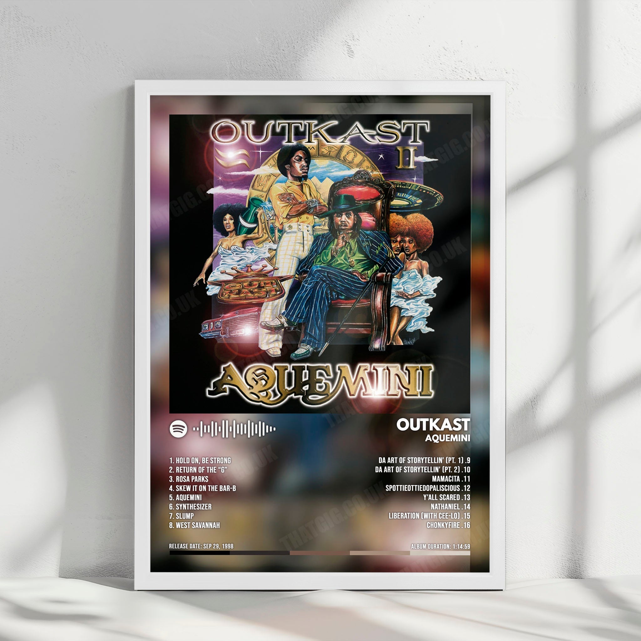 OutKast "Aquemini" Album Cover Poster - with Complete Tracklist