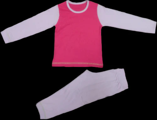 P699 DARK PINK & LILAC PLAIN PYJAMAS       2-3 YEARS