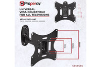 ProperAV TV Wall Bracket (23" - 43" / 30kg Capacity / VESA Max. 200x200) - Black