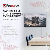 ProperAV TV Wall Bracket (23" - 43" / 30kg Capacity / VESA Max. 200x200) - Black