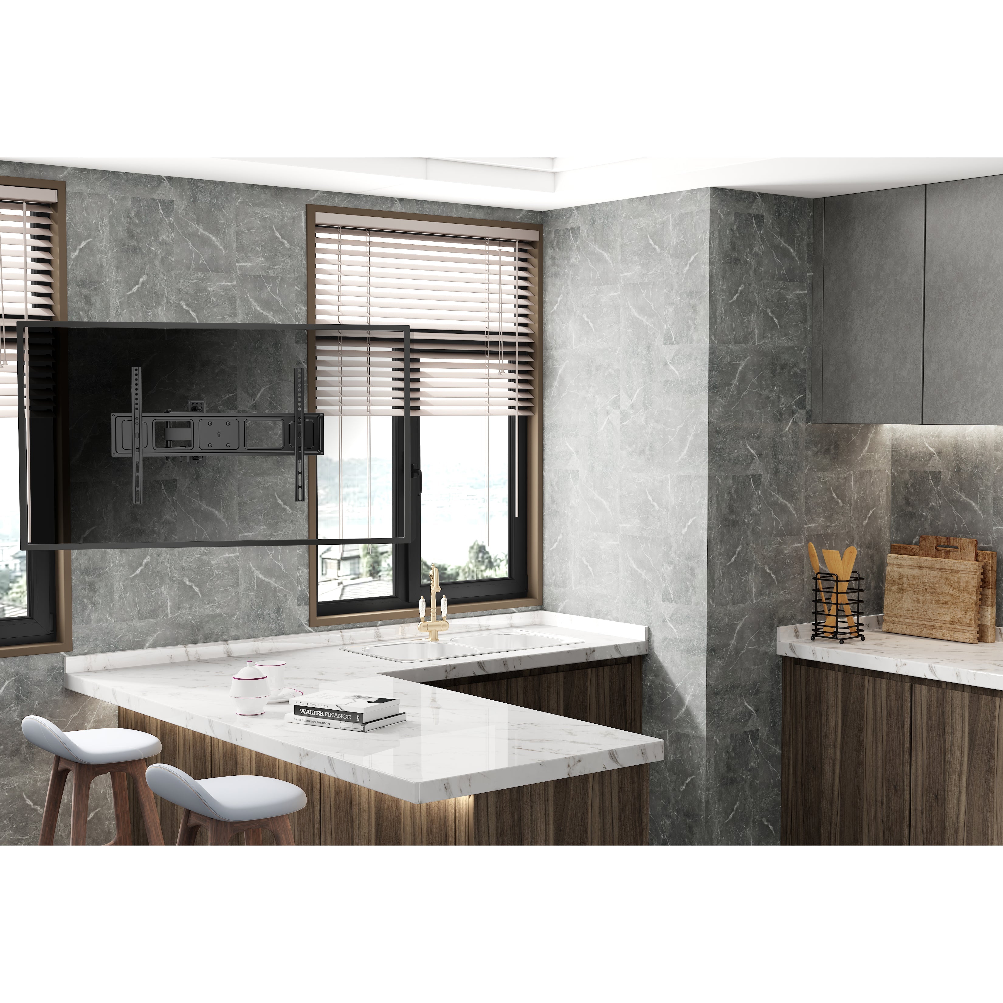 ProperAV TV Wall Bracket (37" - 70" / 35kg Capacity / VESA Max. 600x400) - Black