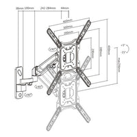 ProperAV TV Wall Bracket (23" - 49" / 15kg Capacity / VESA Max. 400x400) - Black