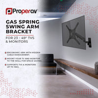 ProperAV TV Wall Bracket (23" - 49" / 15kg Capacity / VESA Max. 400x400) - Black