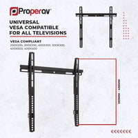 ProperAV Flat TV Wall Bracket (32" - 55" / 40kg Capacity / VESA Max. 400x400) - Black