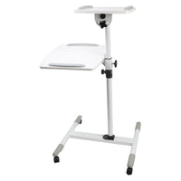 ProperAV Mobile Desk Workstation & Projector Stand - White