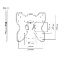 ProperAV Flat TV Wall Bracket (23" - 43" / 25kg Capacity / VESA Max. 200x200) - Black