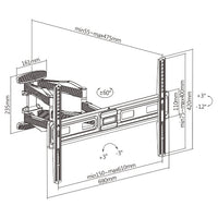 ProperAV TV Wall Bracket (37" - 75" / 45kg Capacity / VESA Max. 600x400) - Black