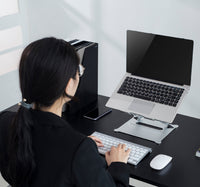 ProperAV Aluminium Construction Fully Adjustable Laptop or Tablet Stand - Silver