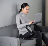 ProperAV Laptop Stand for Bed / Sofa / Desk with Adjustable Legs & Mouse Pad - Black