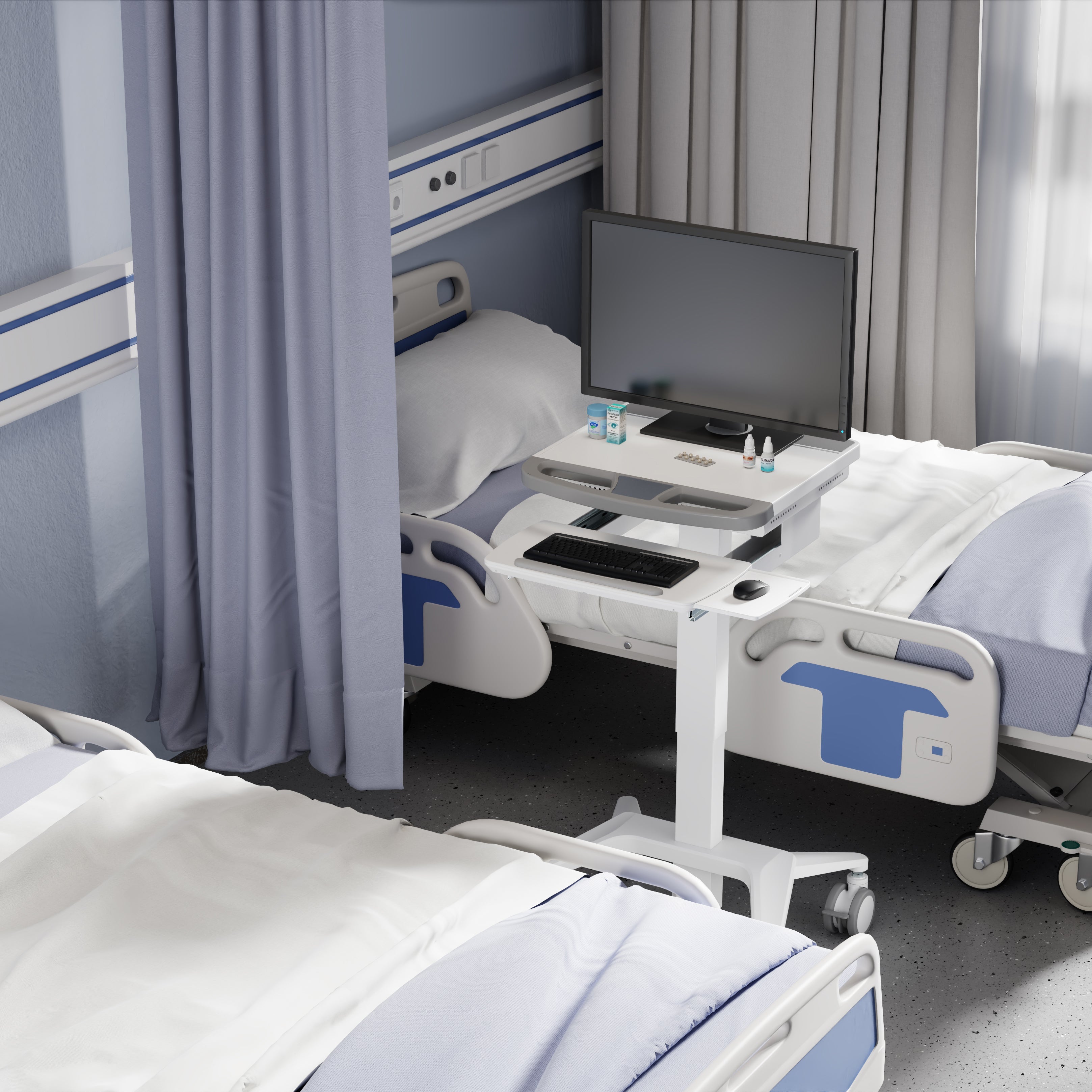 ProperAV Mobile Medical Trolley Cart