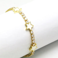 Trella Luxe 18k Gold Plated Star Tennis Bracelet