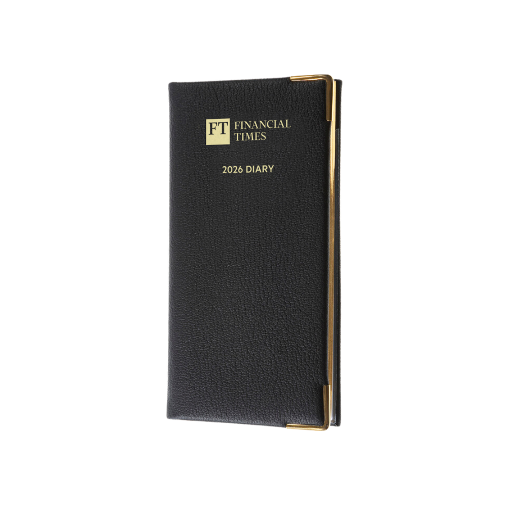 2026 Leather Portrait Pocket Diary - Week-to-View Planner- Black (PL-26)