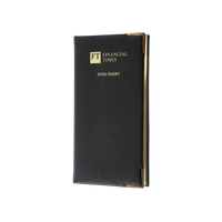 2026 Leather Portrait Pocket Diary - Week-to-View Planner- Black (PL-26)