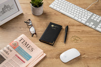 2026 Leather Portrait Pocket Diary - Week-to-View Planner- Black (PL-26)