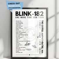 Blink-182 Setlist 11oz Mug - The Gorge Amphitheatre, George - July 14, 2024