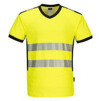 Portwest PW3 Hi-Vis V-Neck Mesh Insert T-Shirt S/S