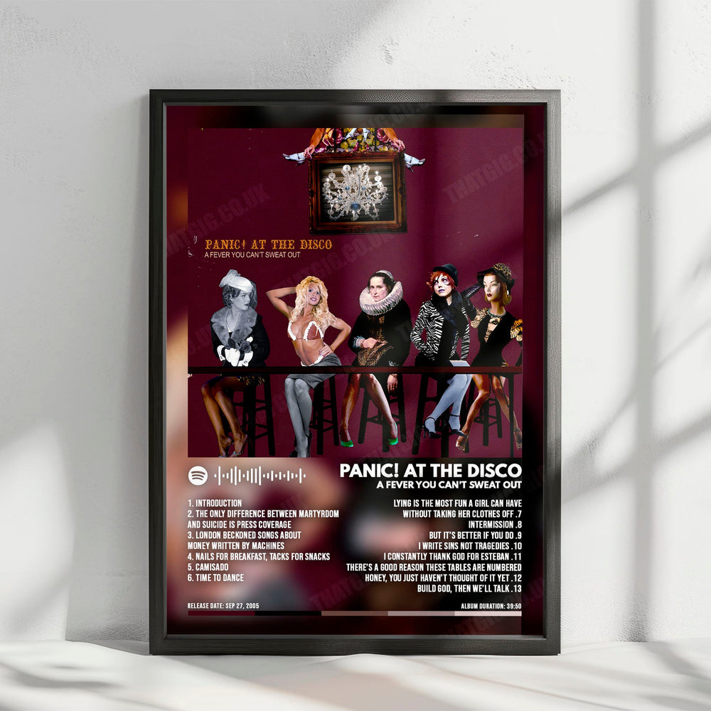 Panic! At The Disco "A Fever You Can't Sweat Out  " Album Cover Poster - with Complete Tracklist