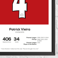 Patrick Vieira Legend Stats Print