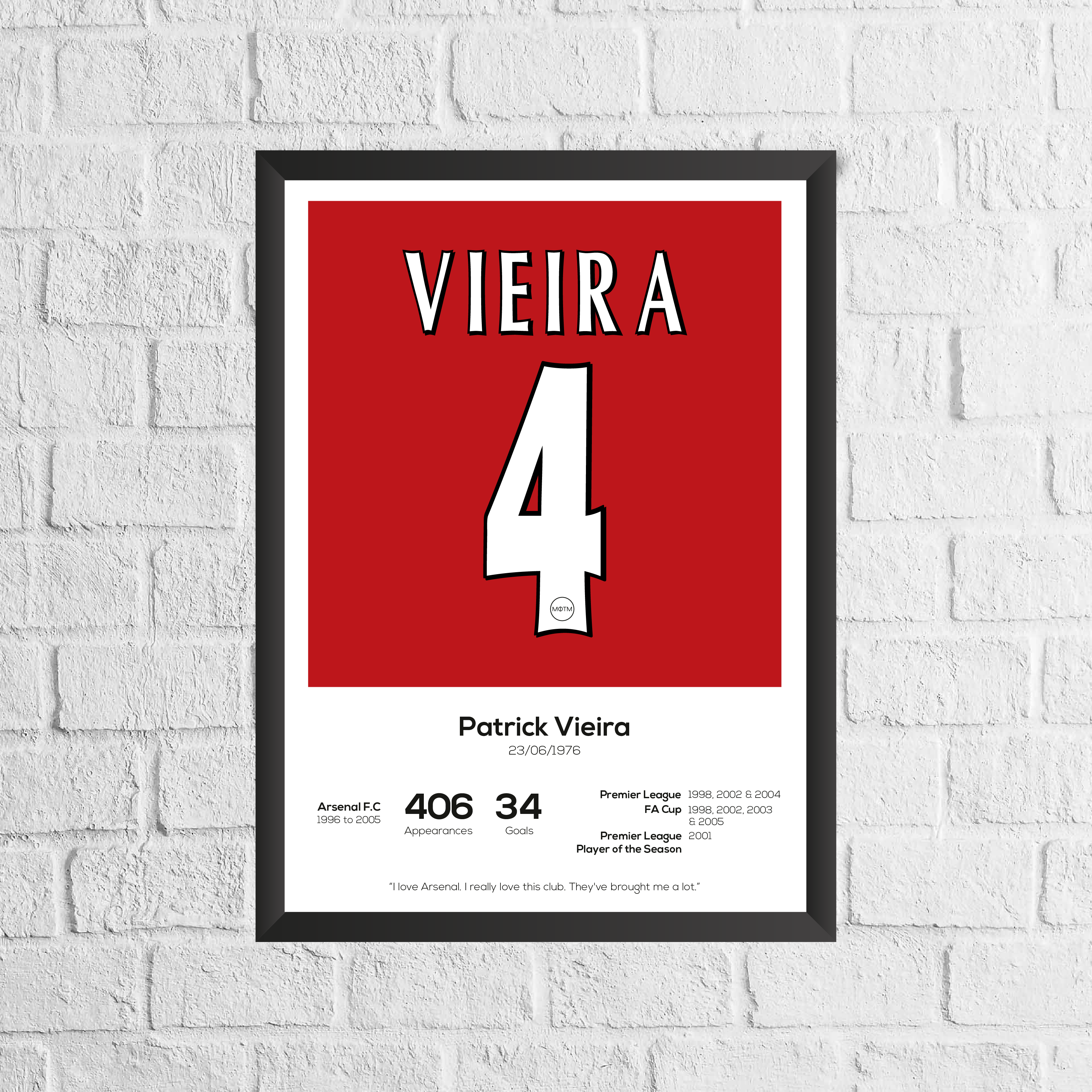 Patrick Vieira Legend Stats Print