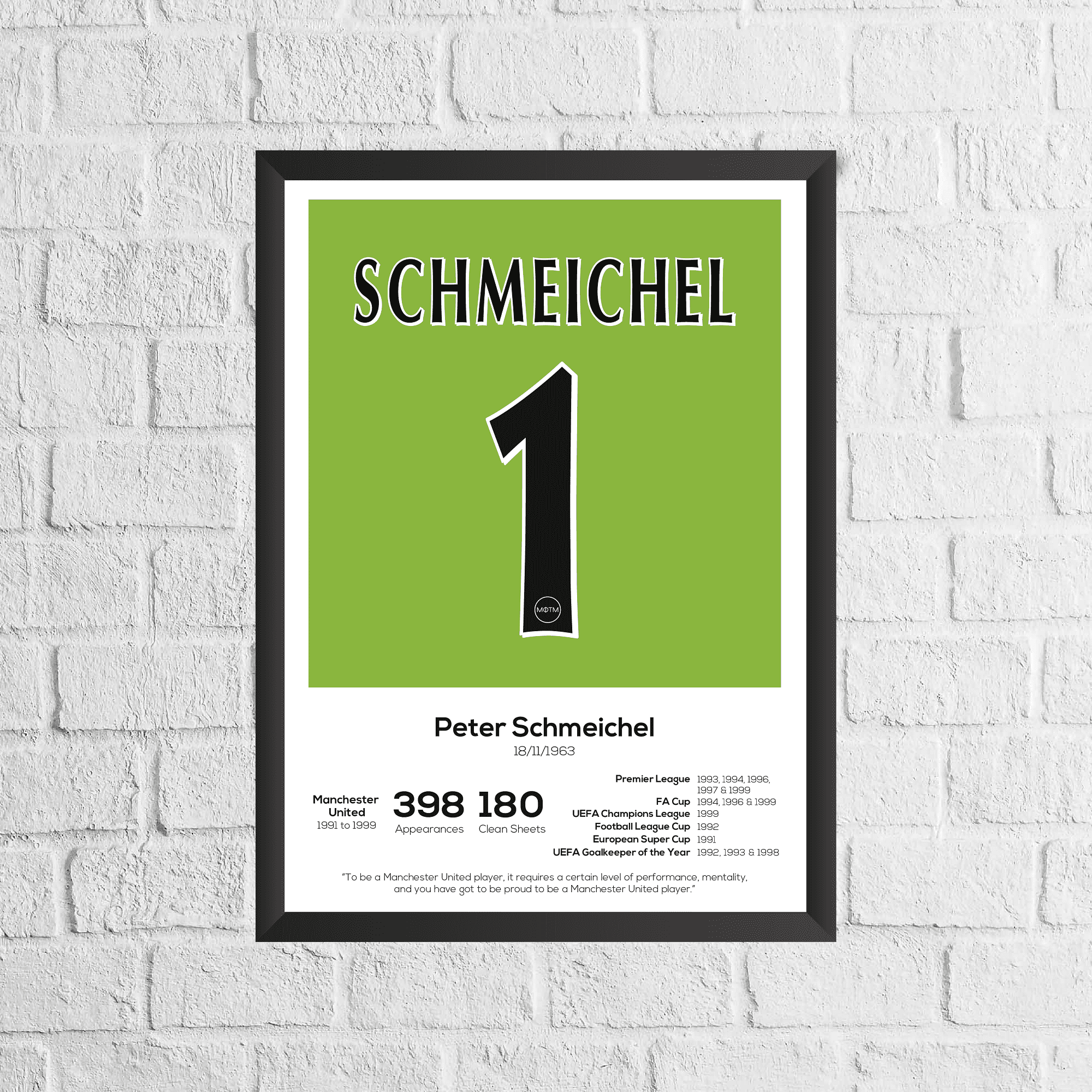 Peter Schmeichel Legend Stats Print
