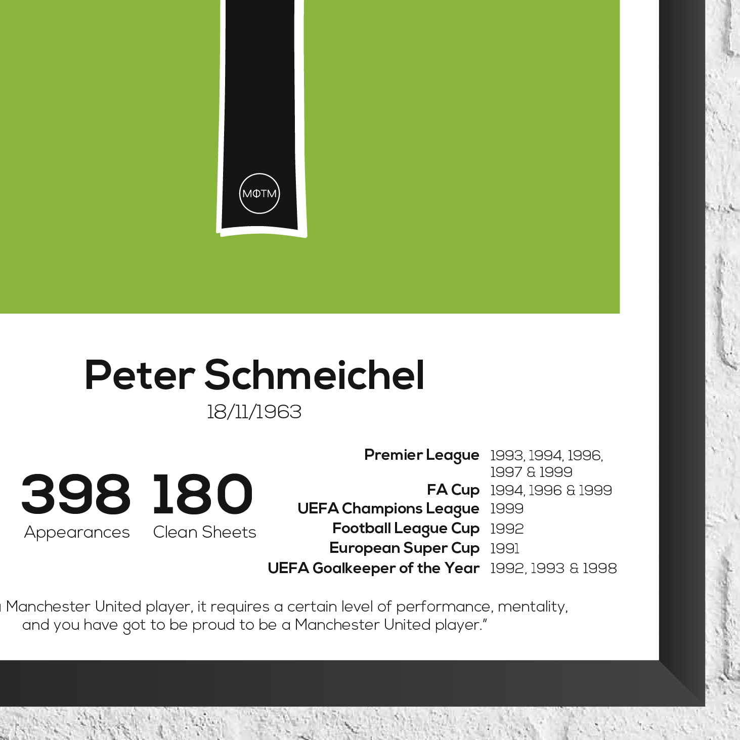 Peter Schmeichel Legend Stats Print