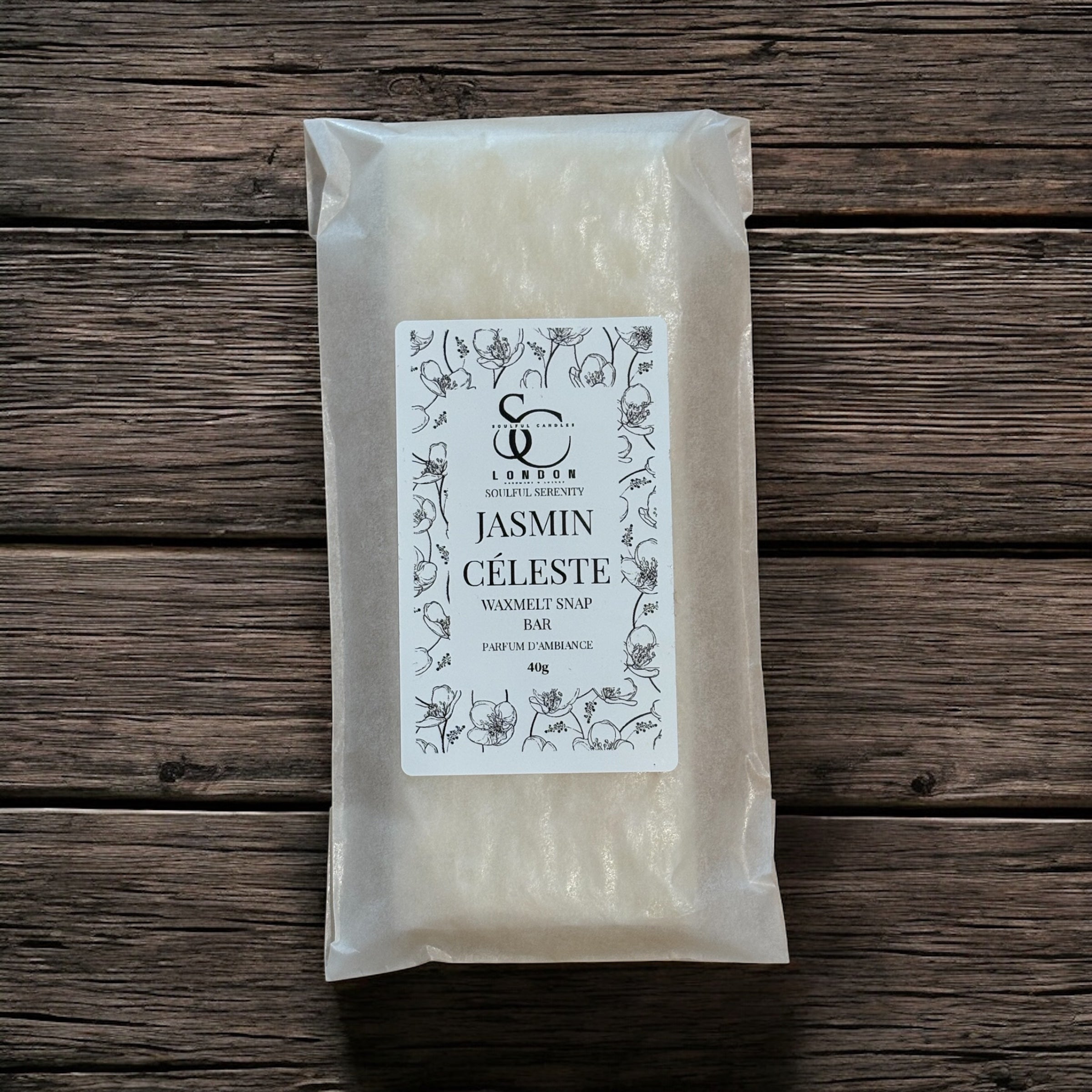 Jasmin Celeste Wax Melt Snap Bar (40g) – Soulful Serenity Range