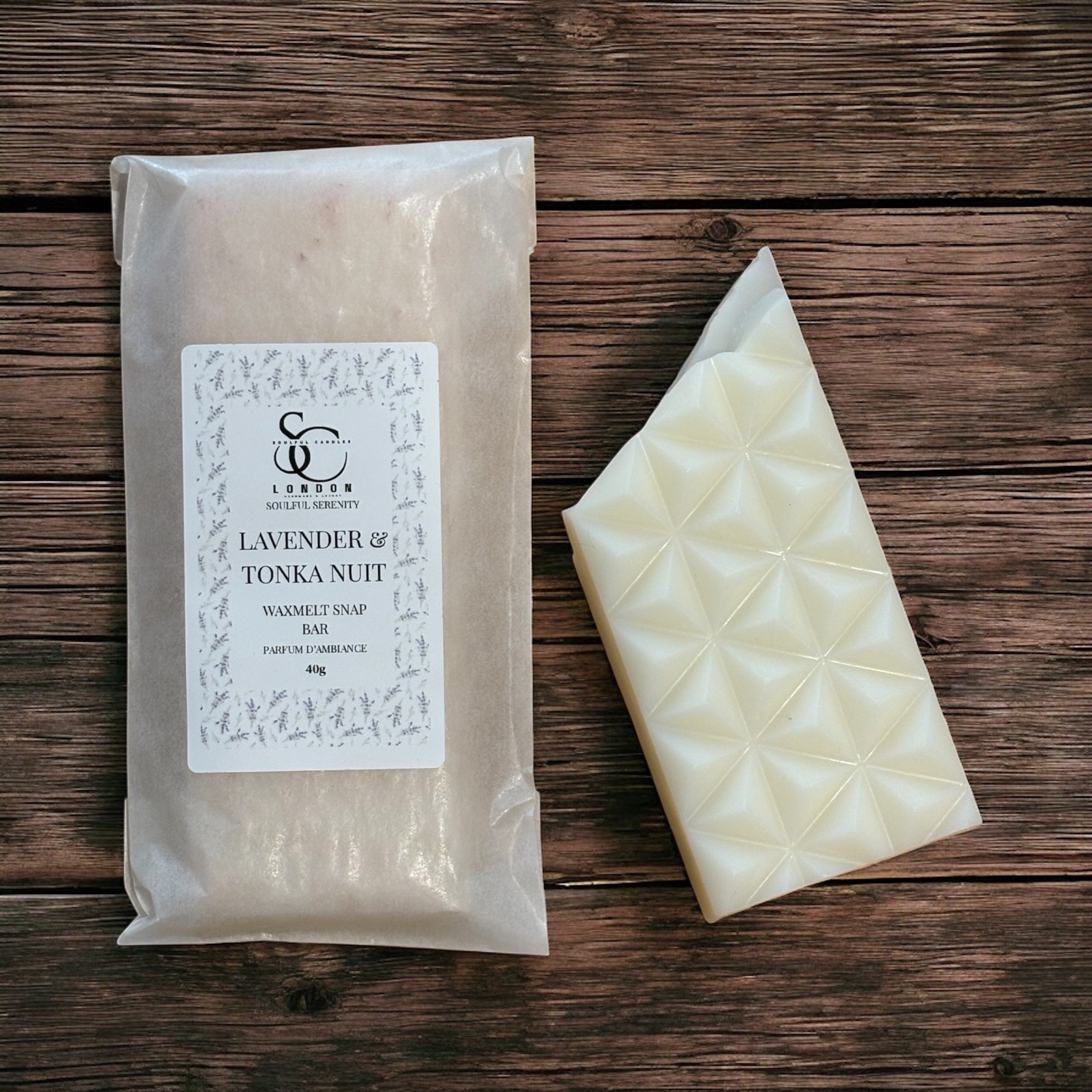 Lavender & Tonka Nuit Wax Melt Snap Bar (40g) – Soulful Serenity Range