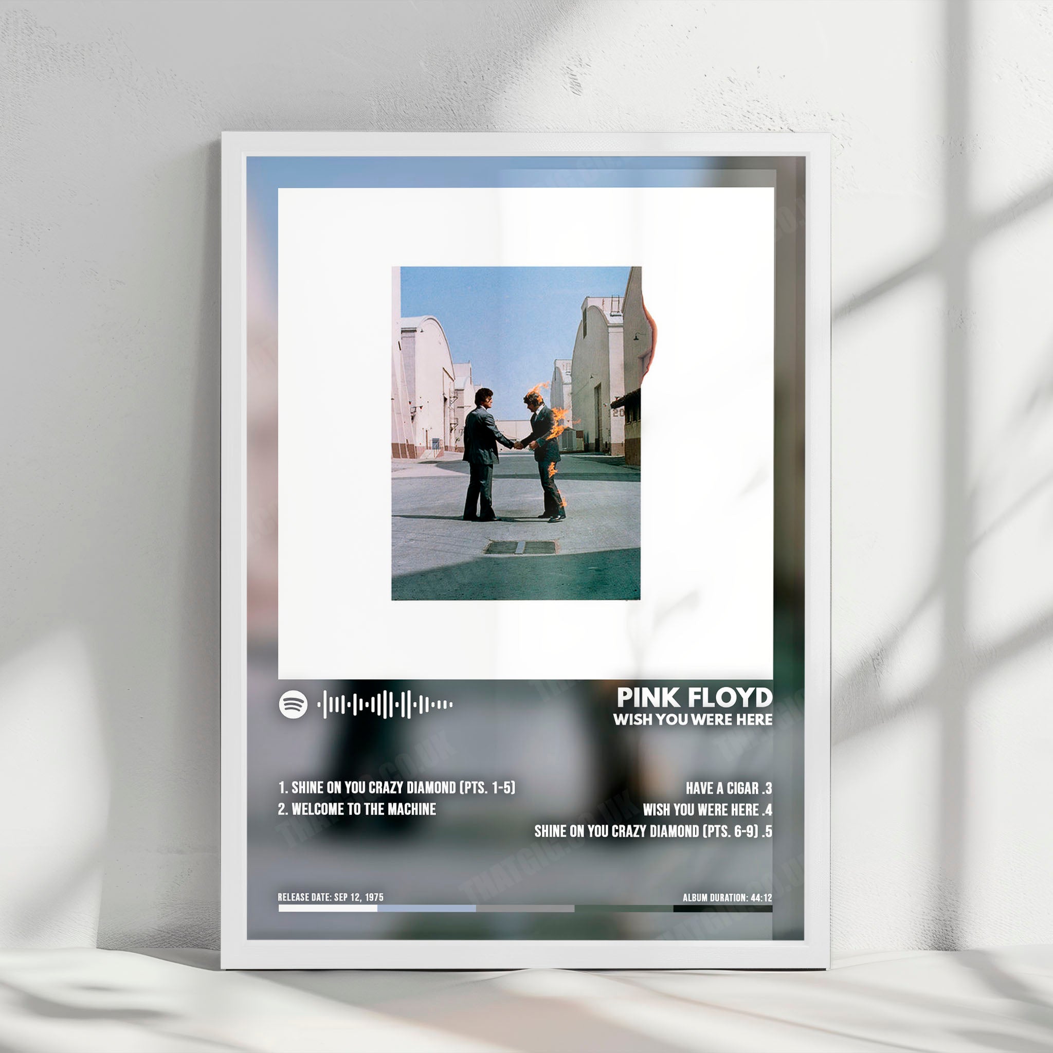 Pink Floyd "Wish You Were Here" Album Cover Poster - with Complete Tracklist