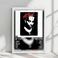 Playboi Carti "Whole Lotta Red" Album Cover Poster - with Complete Tracklist